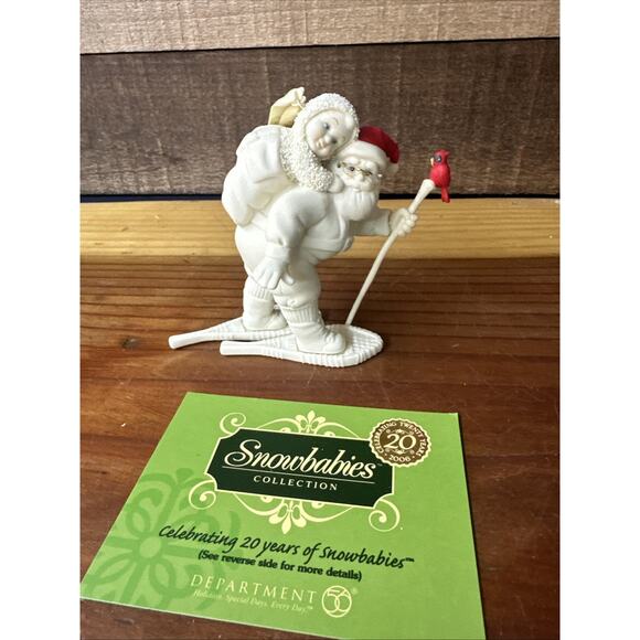 Snowbabies Ornament Dept 56 Santa Give me a Lift In Box - Picture 1 of 6